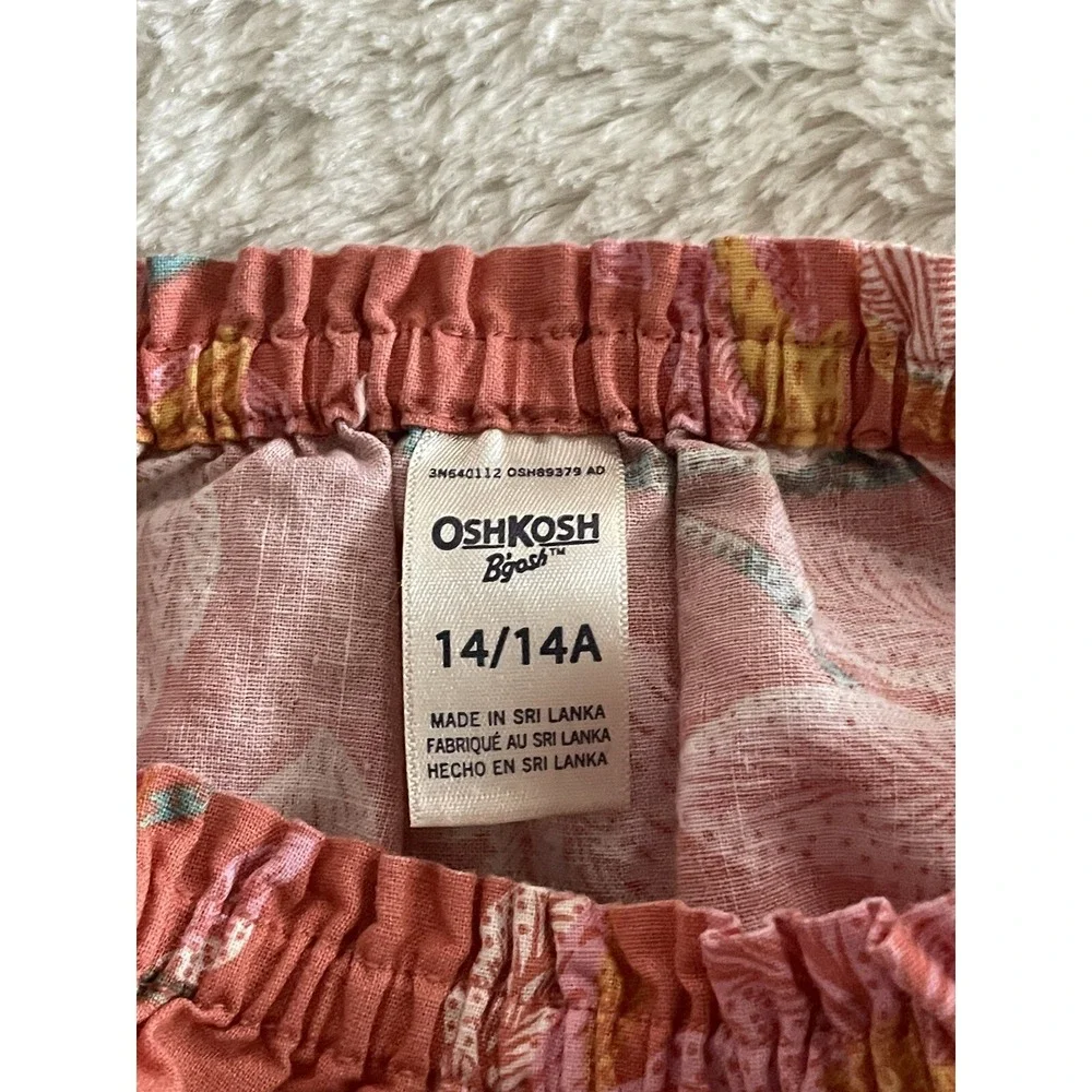 OshKosh Bgosh Tank Top Linen Cotton Floral Coastal Resort Vacation 14